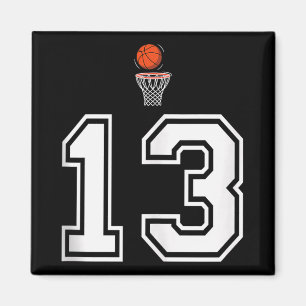 Aimant 13 Nombre Style de basket-ball Débardeur blanc Vin