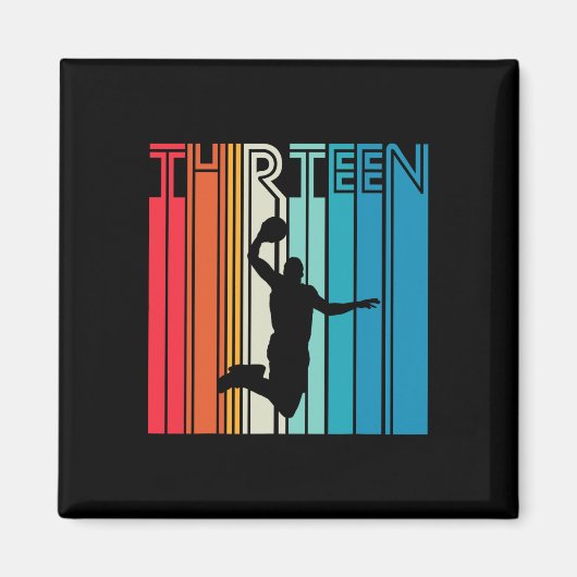 Aimant 13e Anniversaire Basketball Lover Don 13 Ans R (Devant)