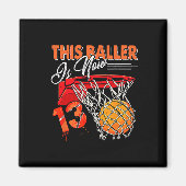 Aimant 13e anniversaire Bysketbyll Amusants 13 ans enfant (Devant)