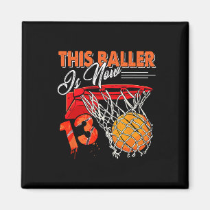 Aimant 13e anniversaire Bysketbyll Amusants 13 ans enfant