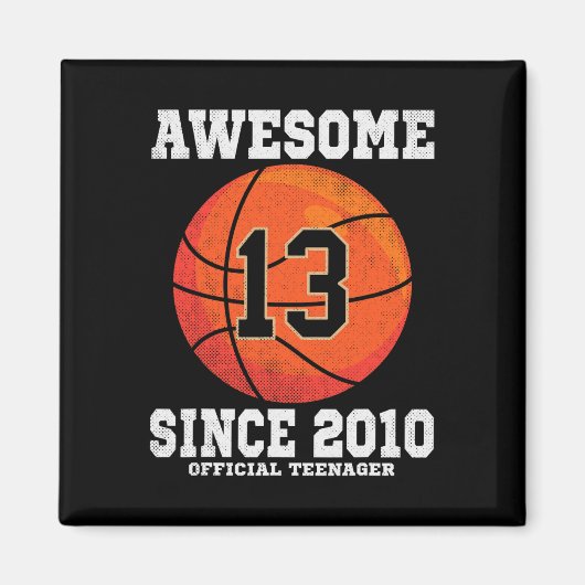 Aimant 13e anniversaire Bysketbyll Fan 13 ans Officiel (Devant)