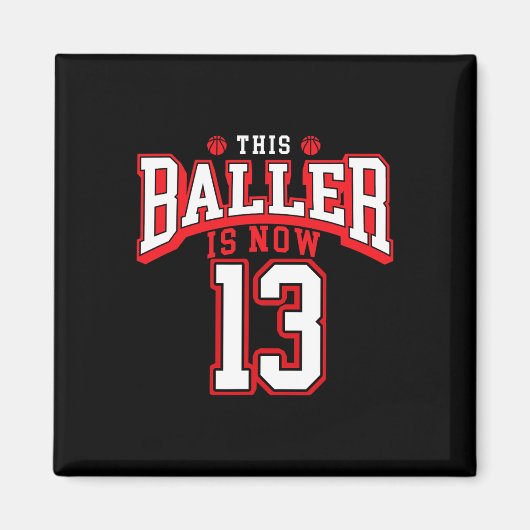 Aimant 13e anniversaire Bysketbyll Lover 13 ans Anniversa (Devant)