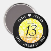 Aimant 13ème anniversaire Mariage de la Citrine (Recto/Verso)