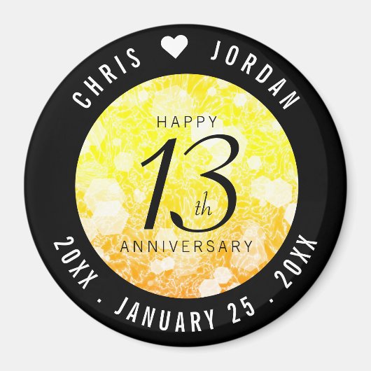 Aimant 13ème anniversaire Mariage de la Citrine (Devant)