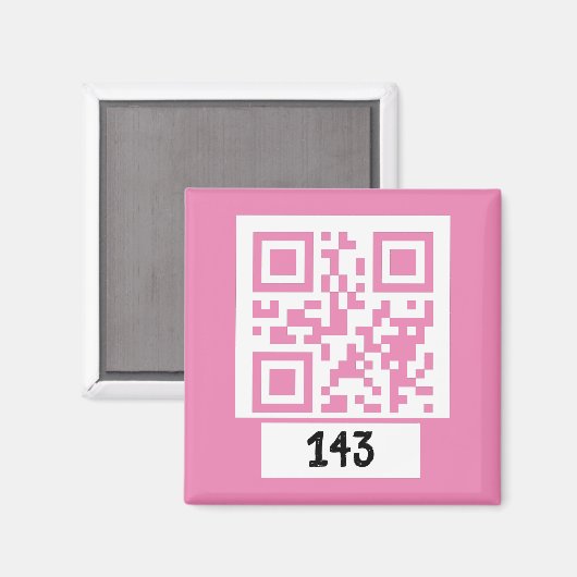 Aimant 143 message secret de code QR, décodez-le, dites-l (Recto/Verso)