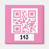 Aimant 143 message secret de code QR, décodez-le, dites-l (Devant)