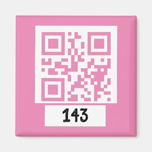 Aimant 143 message secret de code QR, décodez-le, dites-l (Devant)