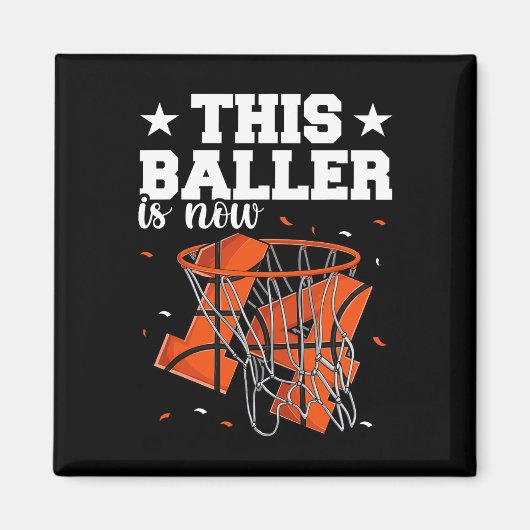 Aimant 14e anniversaire garçons de basket-ball (Devant)