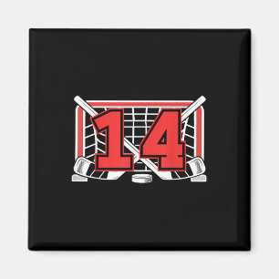 Aimant 14e Hockey sur glace Anniversaire 14 ans Hockey su