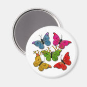 Aimant 15418 papillons colorés merci (Recto/Verso)