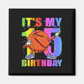 Aimant 15 ans 15e Basketball Anniversaire Thème B (Devant)
