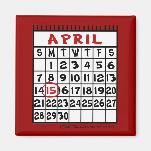 Aimant 15 avril - Humour fiscal (Devant)