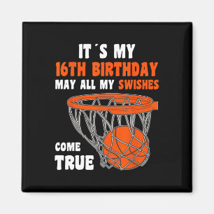 Aimant 16 ans Joyeux 16e anniversaire Basketball 16e Bi