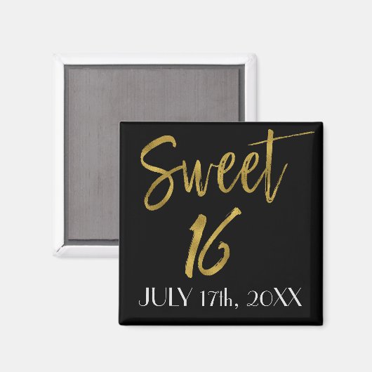 Aimant 16 ans | Sweet sixteen Enregistrer l'aimant de dat (Recto/Verso)