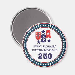 Aimant 1776–2026 Semiquincentenaire USA 250 Patriotique