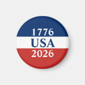Aimant 1776 USA 2026 Red White and Blue Patriotic (Devant)