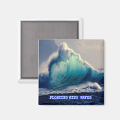 Aimant 17.Bleu des vagues océaniques, cadeaux pour les am (Recto/Verso)