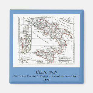 Aimant 1806 carte - L'Italie (lessive)