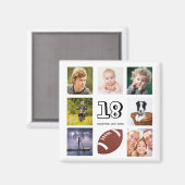 Aimant 18e anniversaire fête photo collage garçon (Recto/Verso)