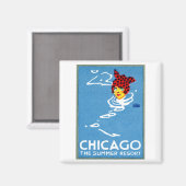 Aimant 1912 Chicago, La Station d'été (Recto/Verso)