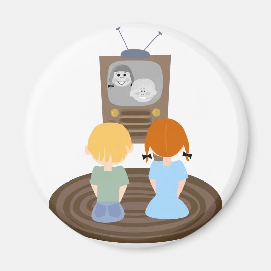Aimant 1950 TV Watching Kids (Devant)