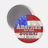 Aimant 1951 Anniversaire baby-boom (Recto/Verso)