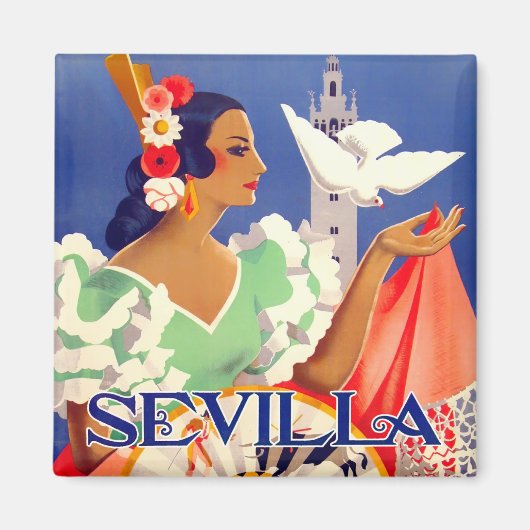 Aimant 1952 Feria de Sevilla vintage travel (Devant)