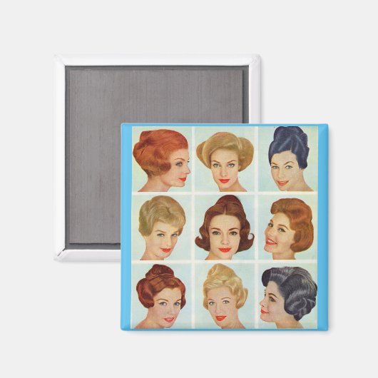 Aimant 1960 s hairstyles grid (Recto/Verso)