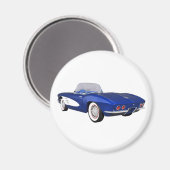 Aimant 1961 Corvette C1 : Finition bleue : (Recto/Verso)