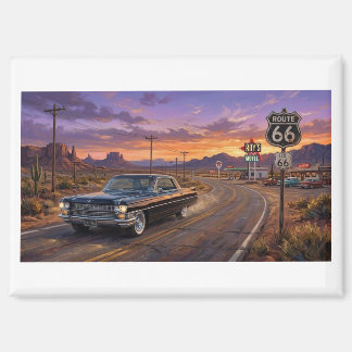 Aimant 1964 Cadillac sur la route 66