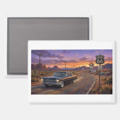 Aimant 1964 Cadillac sur la route 66 (Recto/Verso)