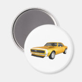 Aimant 1967 Camaro SS : Finition jaune : 3D Modèle : (Recto/Verso)