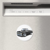 Aimant 1970-72 Camion Chevy C10 noir-blanc haut (In Situ (Lave-vaisselle))