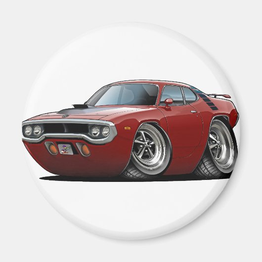 Aimant 1971-72 Voiture Maroon-Black (Devant)