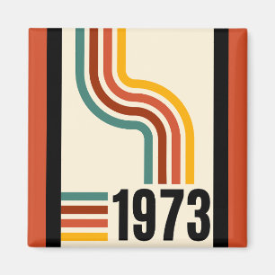 Aimant 1973 Retro Stripes Vintage 50e anniversaire