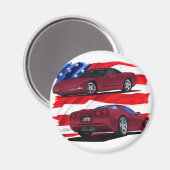 Aimant 1999-04 Corvette Maroon Car (Recto/Verso)