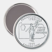 Aimant 1999 Pennsylvania State Quarter aimnet (Recto/Verso)
