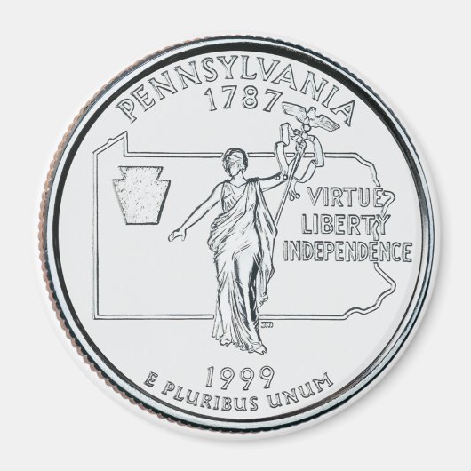 Aimant 1999 Pennsylvania State Quarter aimnet (Devant)