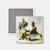 Aimant 19e C. Lutteurs japonais (Recto/Verso)