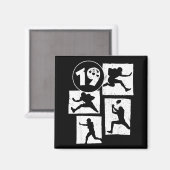 Aimant 19th Birthday Retro American Football 19 Years Old (Recto/Verso)