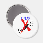 Aimant 1 an Ex-fumeur rouge (Recto/Verso)