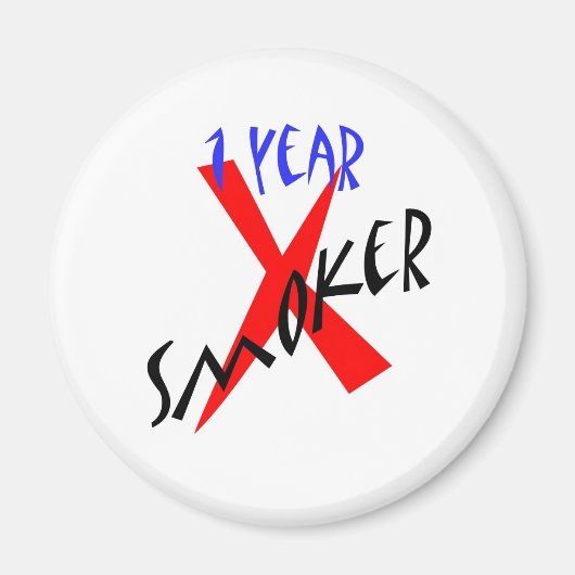 Aimant 1 an Ex-fumeur rouge (Devant)