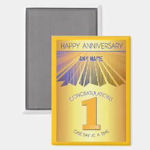 Aimant 1 an Golden Ray 12 Étapes NOM PERSONNALISÉ