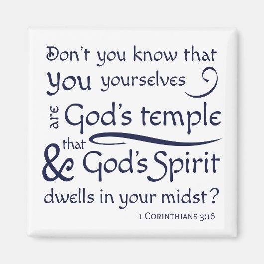 Aimant 1 Corinthians 3:16 You are Dieu's Temple (Devant)