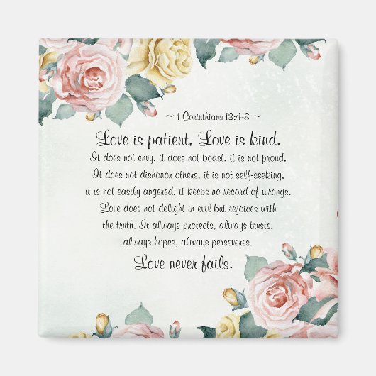 Aimant 1 Corinthiens 13:4-8 L'amour est patient, l'amour (Devant)