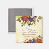 Aimant 1 Corinthiens 13:7 L'amour n'échoue jamais automne (Recto/Verso)