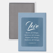 Aimant 1 Corinthiens 13:7 L'Amour Porte Toutes Les Choses (Recto/Verso)