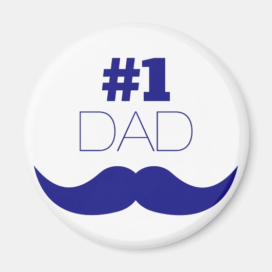 Aimant #1 Papa Blue Mustache (Devant)