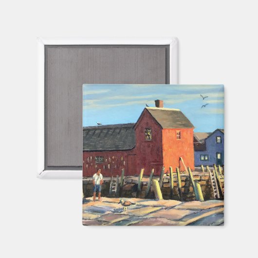 Aimant #1 Pittoresque Motif Rockport Pêche Shopping (Recto/Verso)