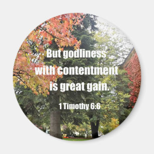 Aimant 1 Timothée 6:6 Mais la divinité avec le contenteme